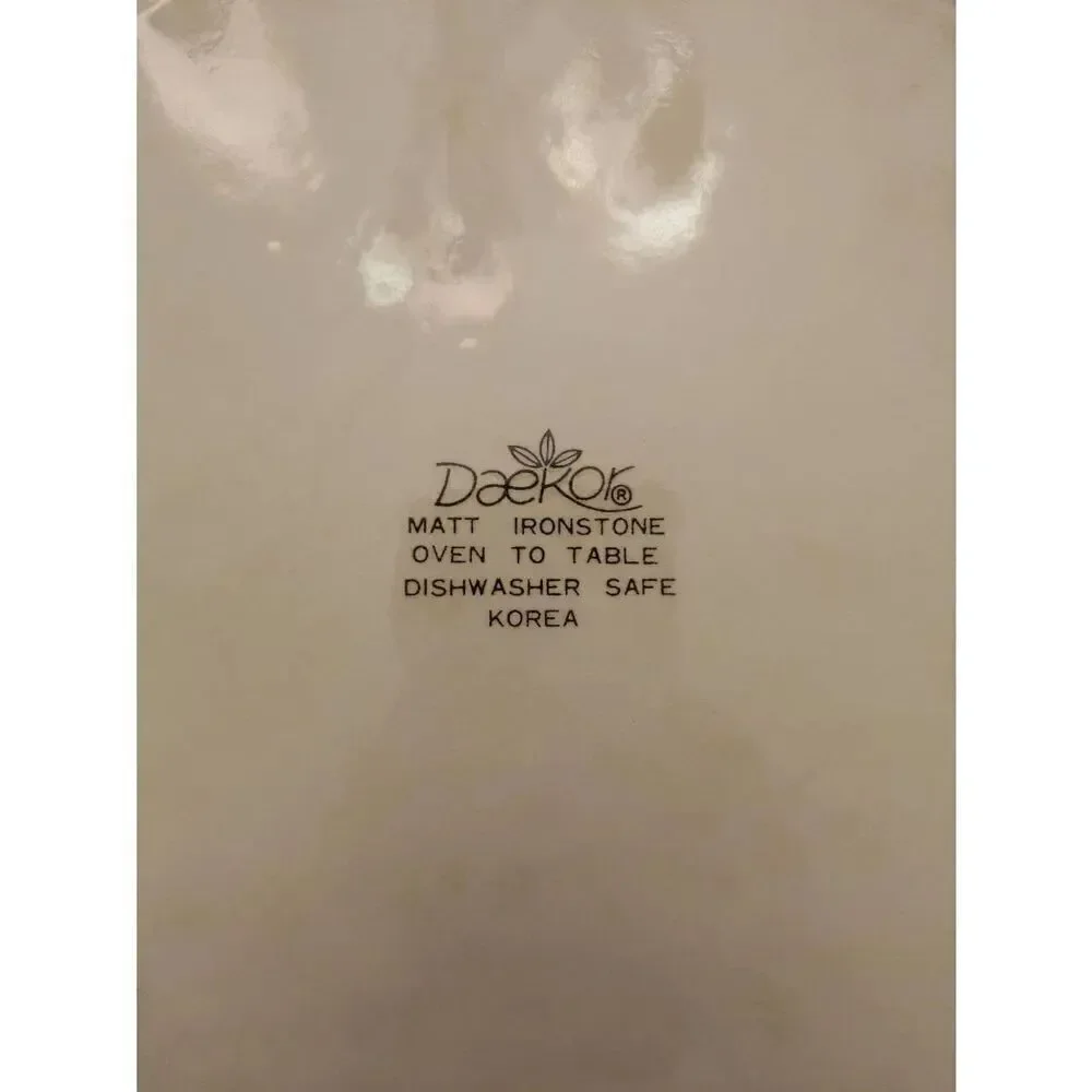 Vintage Daekor Matt Ironstone Beige/Brown Floral Oven To Table Plate